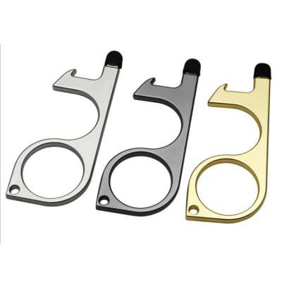 Wholesale Hygiene Hand EDC Keychain Touchless Door Opener No Touch beer Key bottle opener