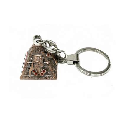 less MOQ metal bronze Souvenir Egyptian pyramids Building Custom sculpture 3D Key chains