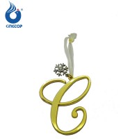 Gold Letter E Hanging Ornaments Xmas Gifts for Tree Home Decoration