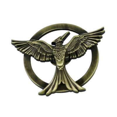 Metal Bird Shape Lapel Pin Badges Plated Brass Cartoon Lapel Pin Custom