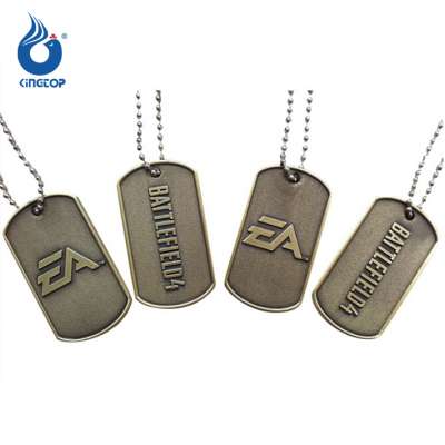 Film military metal dog tag necklace for men